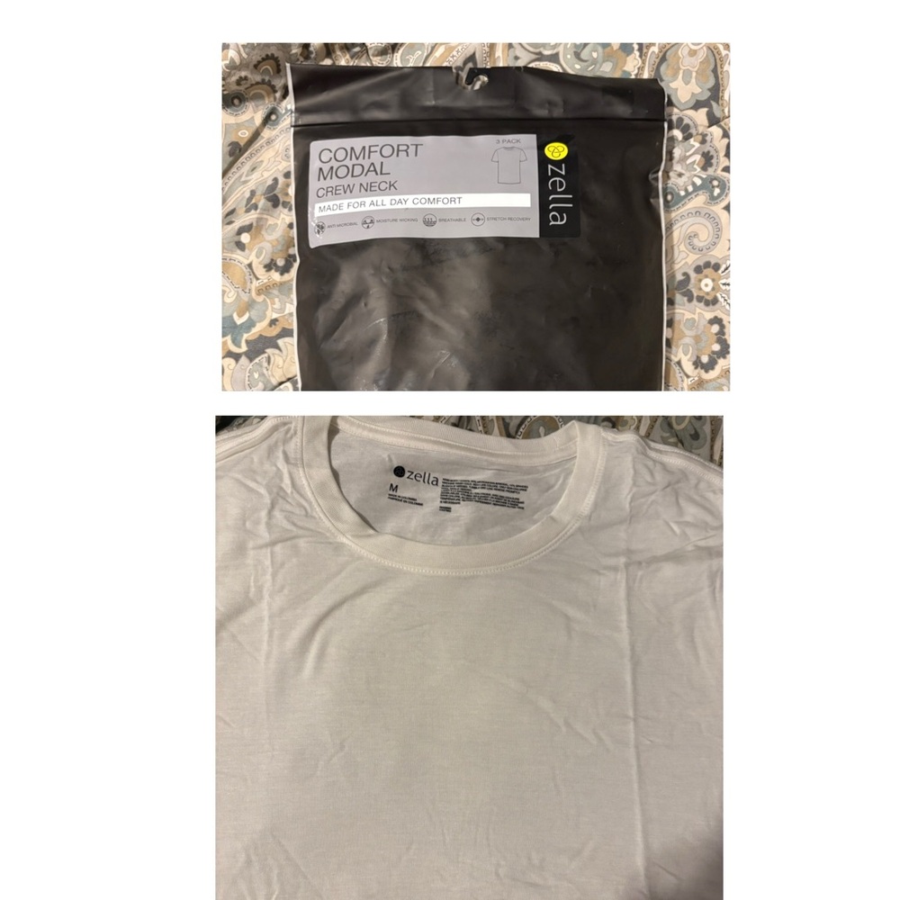 Zella Modal White Comfort Crew Neck Tee 3-Pack NWT Medium